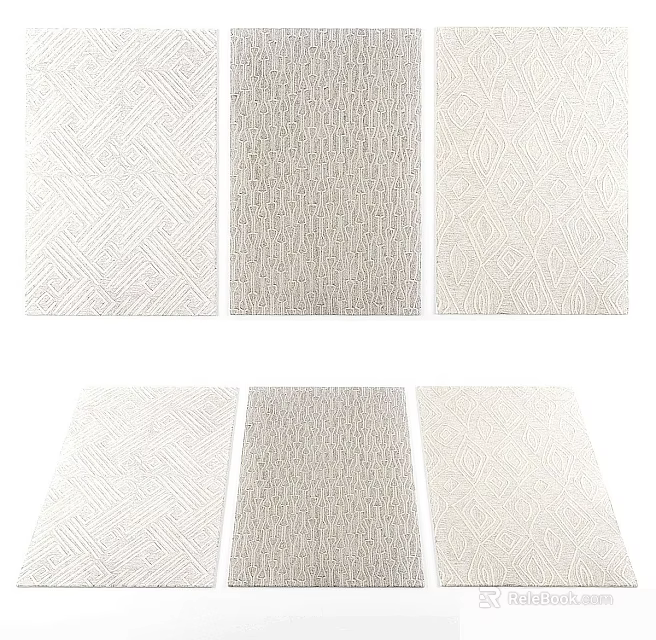 Modern Square Rugs With Various Textured Patterns And Soft Material For Home Decor 3d model