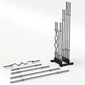 Sports Equipment Set Including Adjustable Training Poles And Base Stand