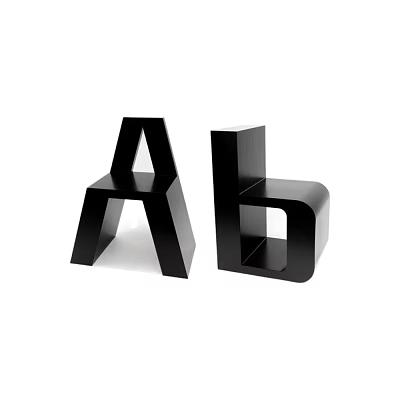 Modern Black Table Lamp Featuring 3D Letter A And b Design Elements 3d model