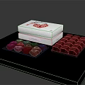 Delicious Dark Chocolate Pieces Arranged With White Gift Box On Tray