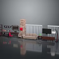 Modern Living Room Furniture Design With Sofa TV Stand Bookcase And Chair