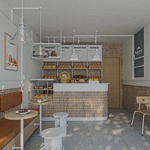 Bakery Dessert Coffee Shop Simple Modern Style Fashion High Elegant High Grey 3d model