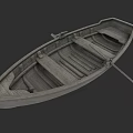 Classic Wooden Boat With Traditional Wooden Structure Paddle And Seats Design
