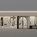 Modern Clothing Store Front With Glass Doors Window Display Mannequins And Fashion Outfits