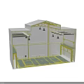 Industrial Equipment Facility Interior With Metal Framework And Multi Level Platforms