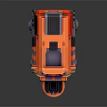 3D Rendered Orange Cartoon Style Computer Case With Black Details And Modern Design