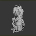 White Haired 3D Game Movie Character With Intricate Outfit And Graceful Hand Pose
