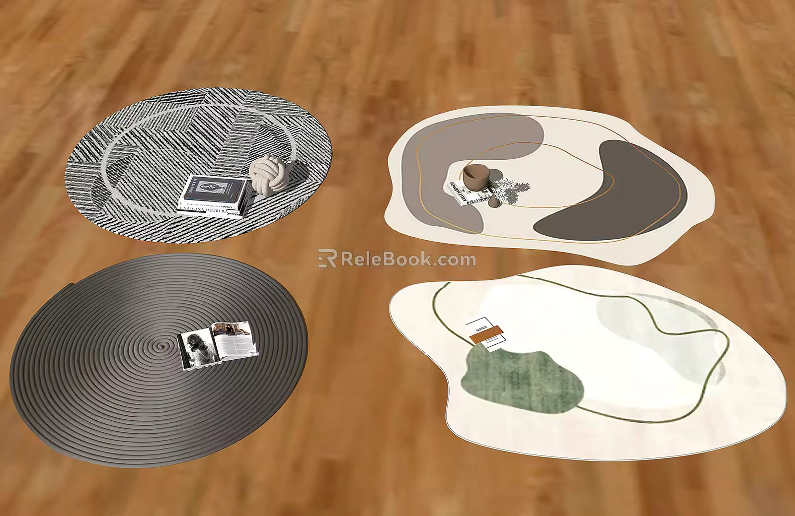 Modern Carpet Shaped Carpet Simple Round Carpet Fabric Carpet 3d model