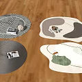 Modern Carpet Shaped Carpet Simple Round Carpet Fabric Carpet 3d model