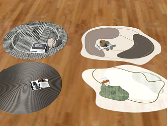 Modern Carpet Shaped Carpet Simple Round Carpet Fabric Carpet 3d model