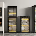 Modern Kitchen Appliances Featuring Oven And Glass Door Dish Sterilizers With Dishes