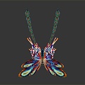 Modern Butterfly Colored Butterfly Tabby Butterfly Leaf Butterfly 3d model