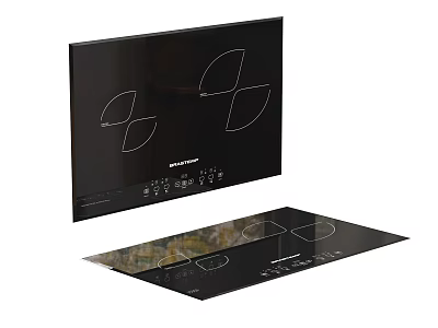 Black Induction Cooktops With Touch Controls 3d model