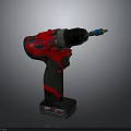 Red and Black Cordless Drill with Ergonomic Grip and Lithium Ion Battery 3d model
