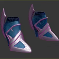 Futuristic Blue And Silver Shoes With Sculptural Heel And Pointed Toe Design