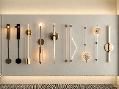 Various Modern Wall Lamps With Different Designs For Home Decor 3d model