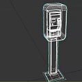 Vintage Public Phone Booth With Classic Telephone And Sturdy Metal Stand Design