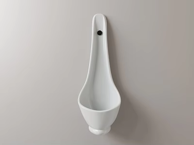 Modern White Ceramic Wall Mounted Urinal With Sleek Design For Bathroom Decor 3d model