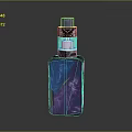 Elegant Luxury Perfume Bottle with Purple Blue Gradient and Shiny Modern Design