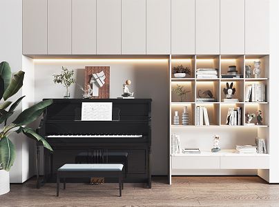 Modern Piano Decorative Cabinet 3d model