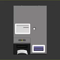 Modern Design Gray Computer Printer With Blue Control Panel And Paper Output Tray