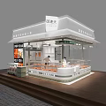 Modern Dessert Shop Interior Featuring Glass Display Cases Pastry And Seating Area