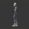 3D Character Model In Gray Hoodie And Pants Standing Casual Pose Full View