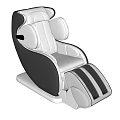 Modern White and Gray Massage Chair With Ergonomic Design And Leg Support