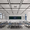 Modern Classroom School Standard Classroom 3d model