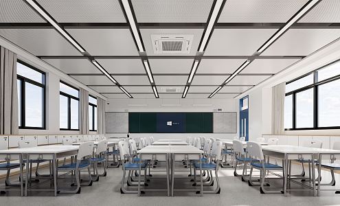 Modern Classroom School Standard Classroom 3d model