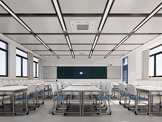 Modern Classroom School Standard Classroom 3d model