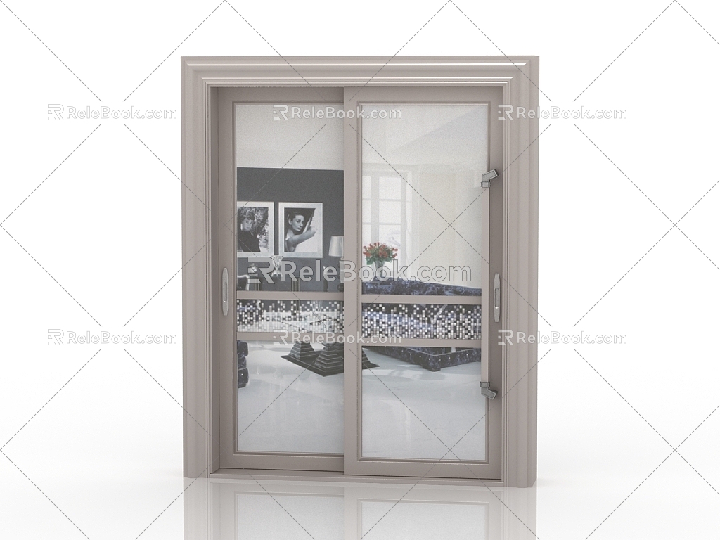 Jianou solid wood door interior door door 3d model