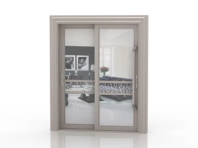 Jianou solid wood door interior door 3d model