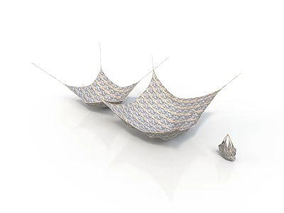 Woven Shell Shaped Furniture Set With Modern Artistic Design And Textured Patterns 3d model