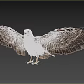 Majestic Eagle Spreading Wings With Brown Spotted Feathers Blue Eyes Yellow Talons And Gray Background