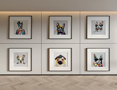 Modern Animal Painting Decorative Painting 3d model