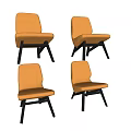 Yellow Upholstered Accent Chair with Black Metal Legs Modern Living Room Furniture