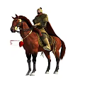 Armored Ancient Warrior Game And Film Character Riding War Horse
