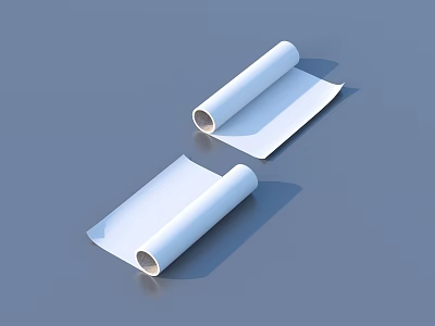 White Paper Towel Rolls For Everyday Household Use With Unfolded Sheets 3d model