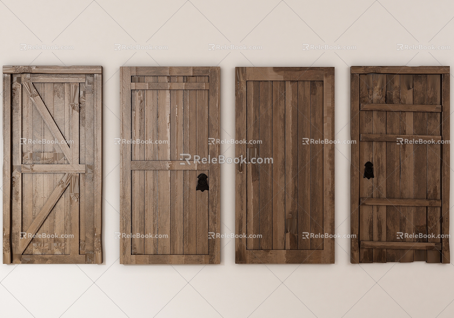 Modern Shabby Wooden Door Old Wooden Door Wooden Door Panel Original Wooden Door 3d model