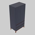 Modern Navy Blue Chest of Drawers With Wooden Accents And Sleek Design