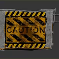 Industrial Equipment Hazardous Material Storage Container With Biohazard Symbol Metal Latches And Yellow Black Stripes