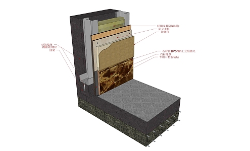 Modern node stone connected with soft package 3d model