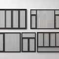 Modern simple window sliding flat glass 3d model