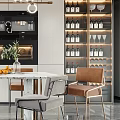 Light Luxury Dining Table and Chair Combination 3d model
