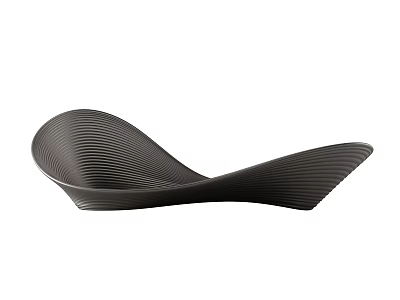 Modern Black Sectional Sofa With Wavy Design And Ergonomic Seating For Living Room 3d model