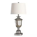 Elegant Table Lamp With White Lampshade And Silver Metal Base For Home Decor Design