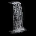 Garden Landscape Featuring Flowing Water Curtain With Transparent Texture On Black Background