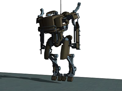 Realistic Brown Electric Robot Toy With Mechanical Design And Movable Limbs 3d model