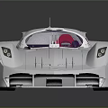 Silver Sports Car with Purple Tinted Windows and Streamlined Futuristic Design